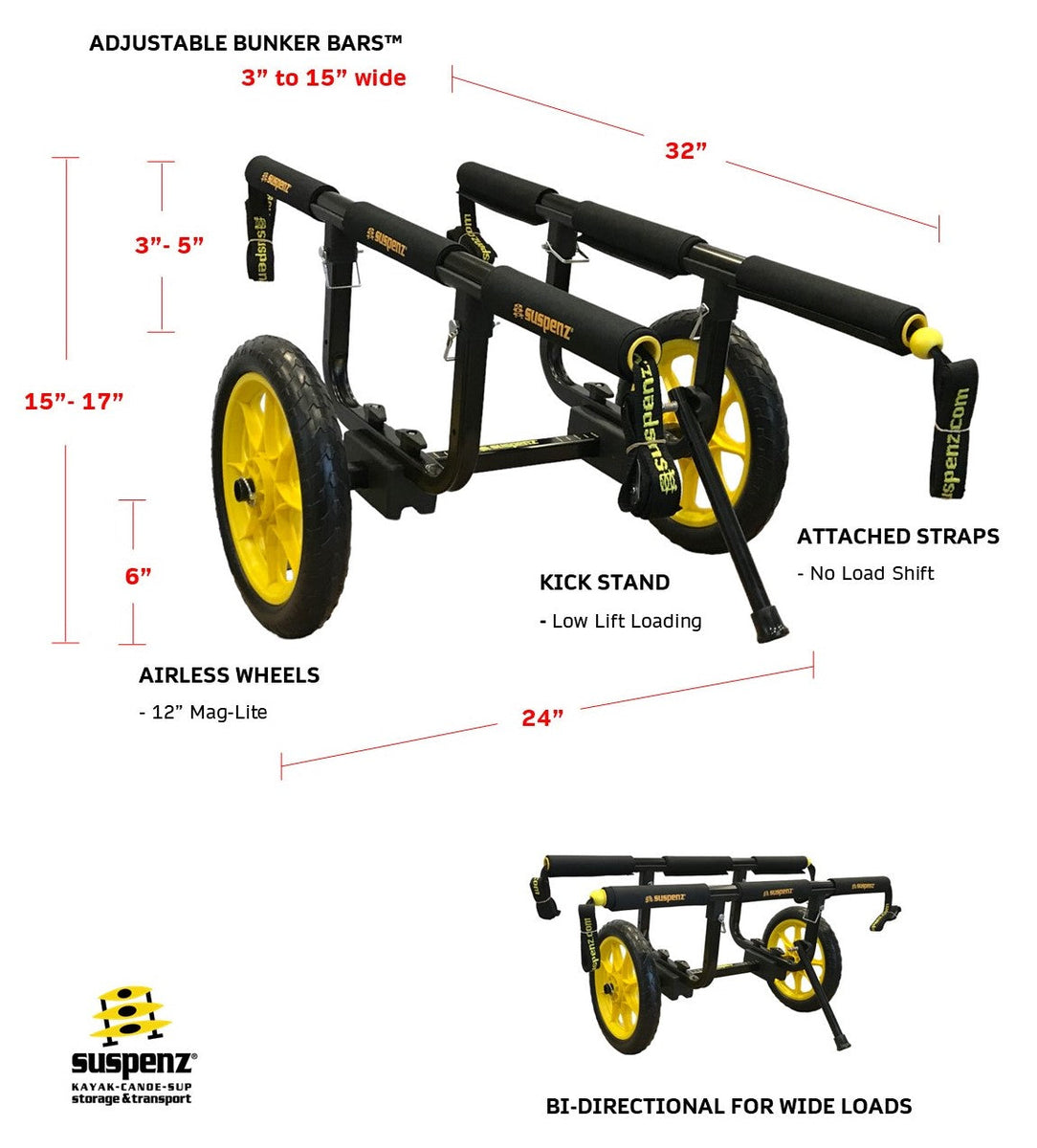 Suspenz All Terrain Airless Canoe and Kayak Carrier